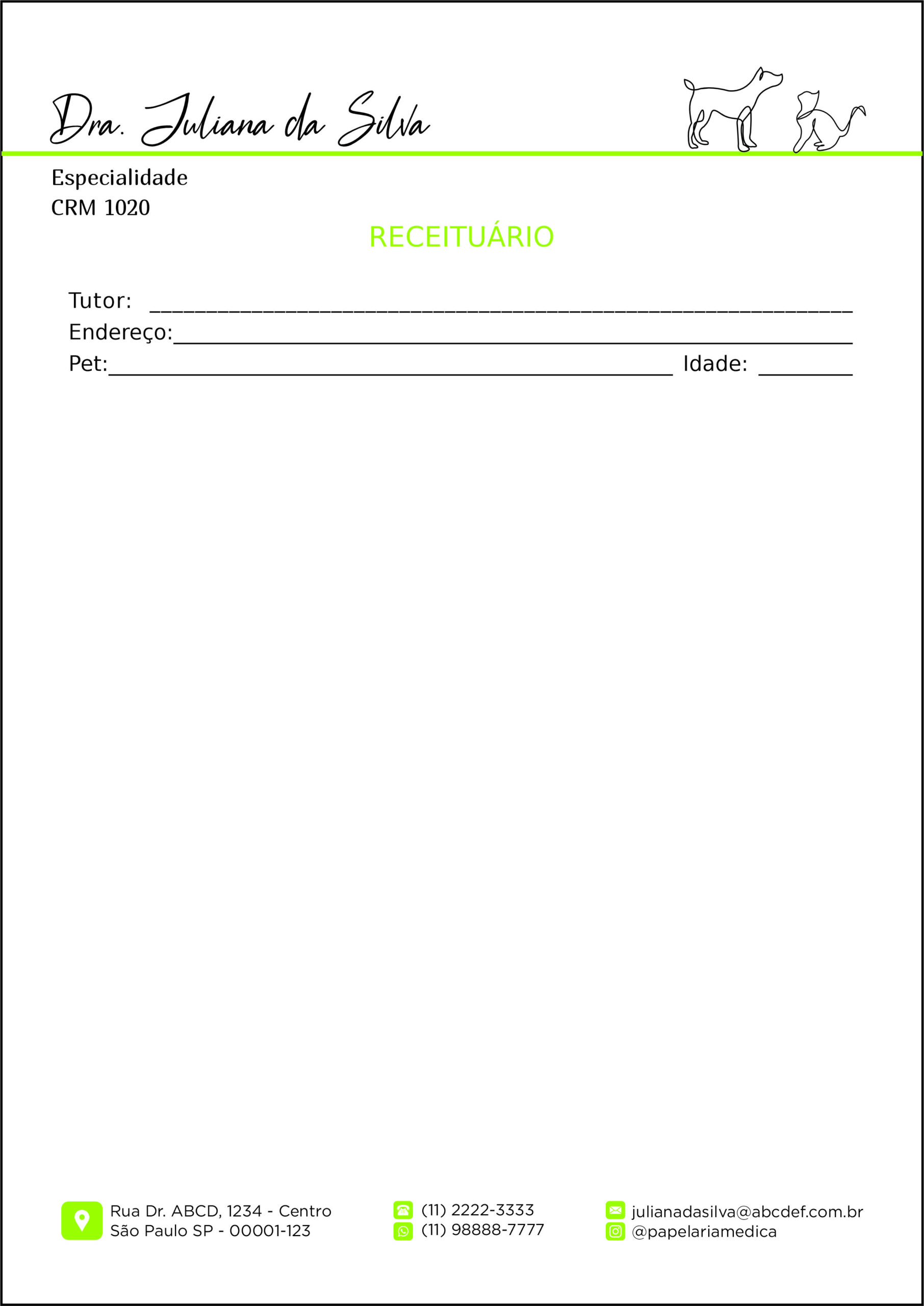 Receituário A4 Veterinário Leobens
