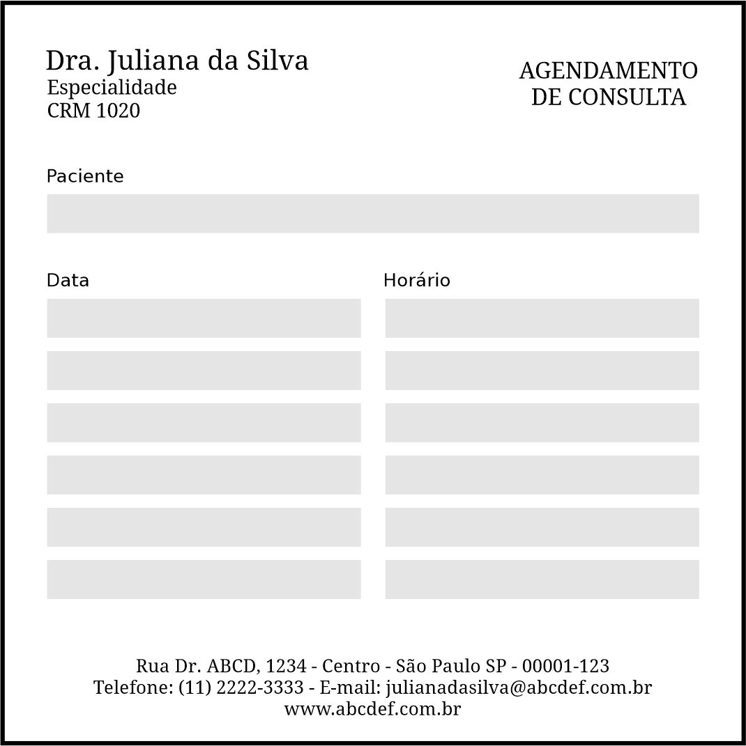 Bloco de Agendamento de Consulta Clínica Geral Qina