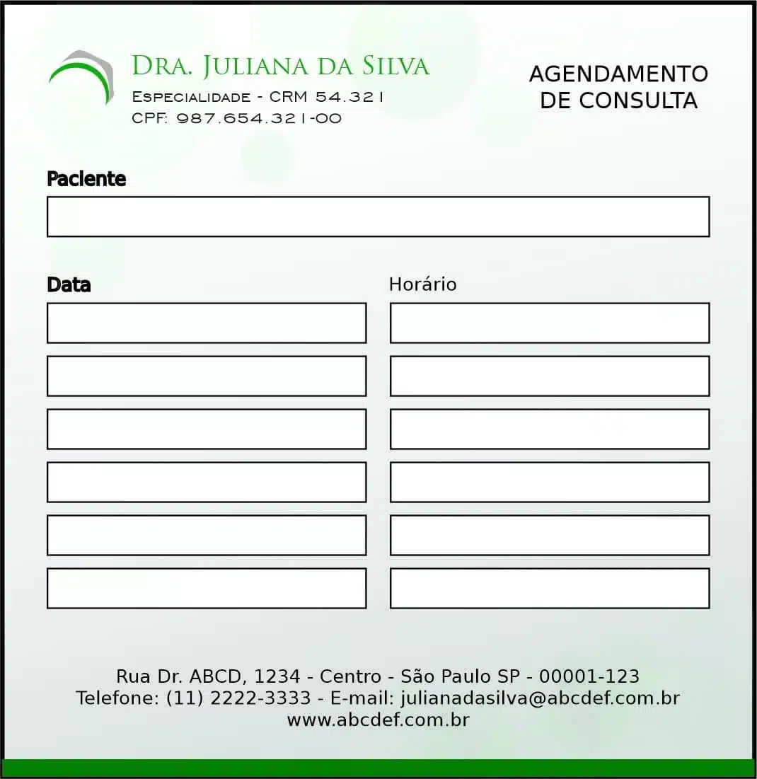 Bloco de Agendamento de Consulta Clínica Geral Porto Fuad