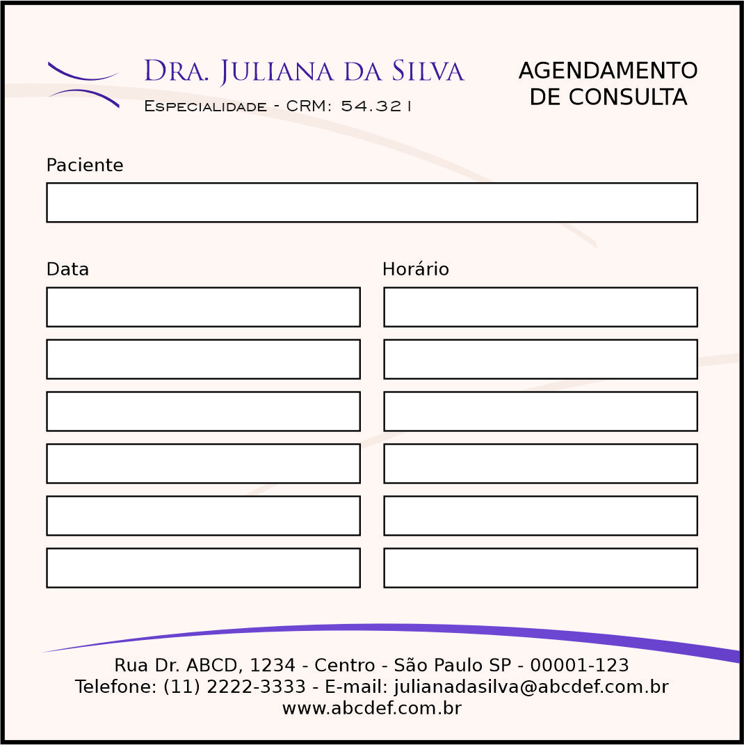 Bloco de Agendamento de Consulta Clínica Geral Rosetta