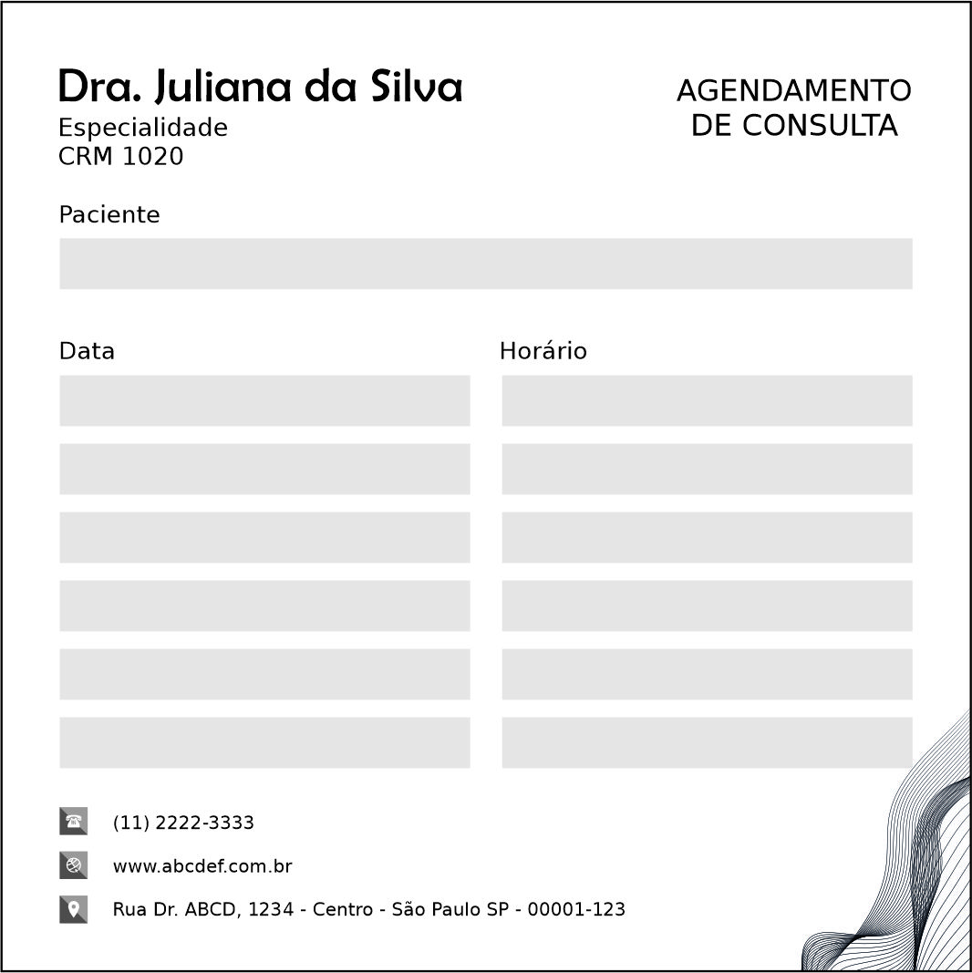 Bloco de Agendamento de Consulta Otorrinolaringologia Granada