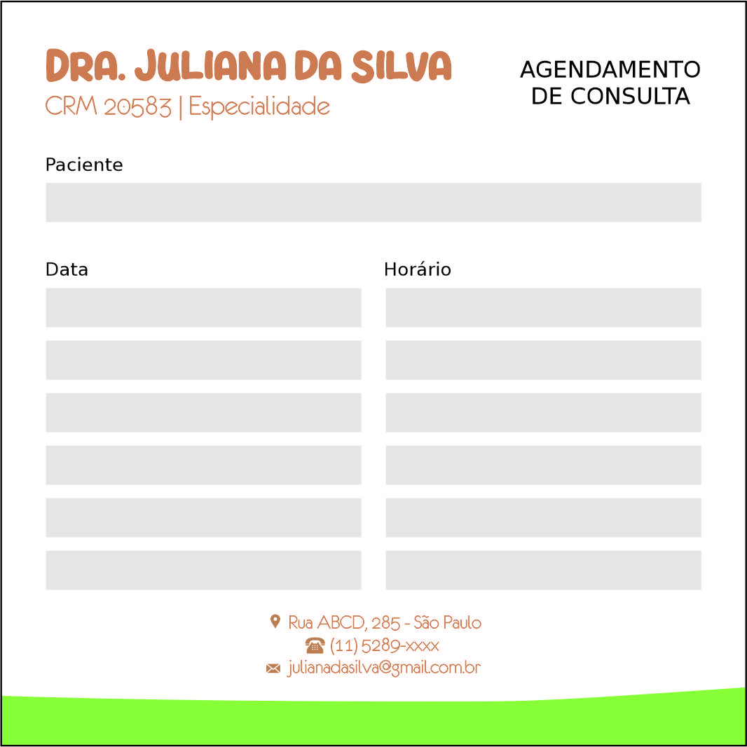 Bloco de Agendamento de Consulta Pediatra Elblag