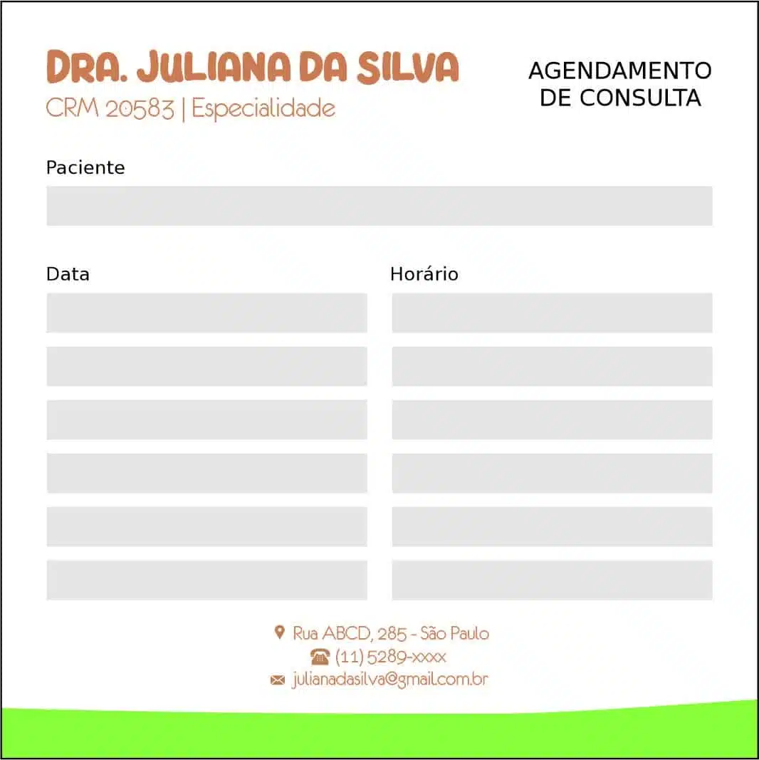 Bloco de Agendamento de Consulta Pediatra Elblag