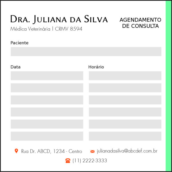 Bloco de Agendamento de Consulta Veterinária Bludenz Bloco de Agendamento de Consulta Veterinária Bludenz