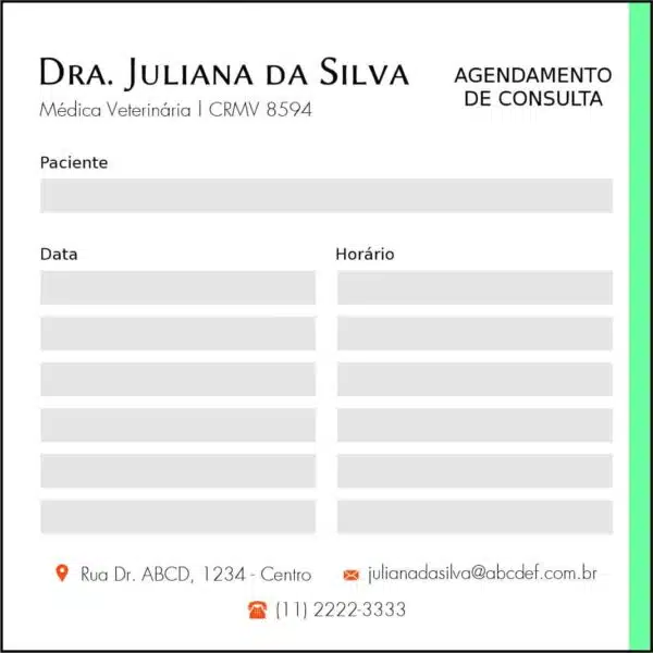 Bloco de Agendamento de Consulta Veterinária Bludenz Bloco de Agendamento de Consulta Veterinária Bludenz