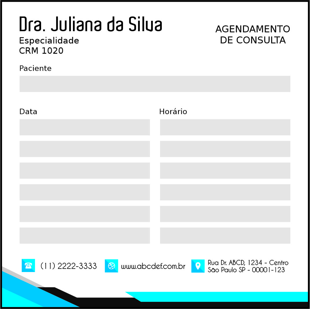 Bloco de Agendamento de Consulta Angiologia e Vascular Namur