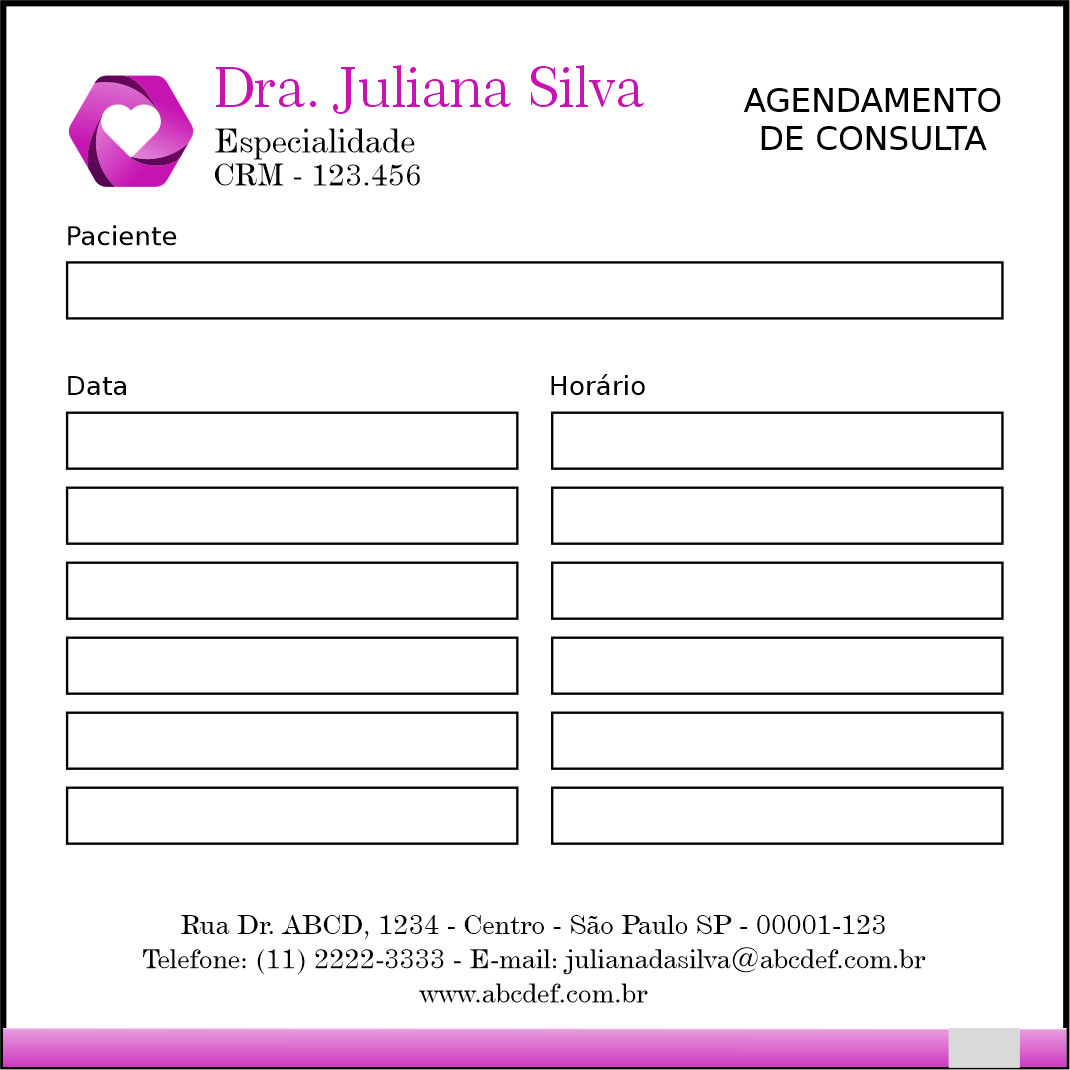 Bloco de Agendamento de Consulta Cardiologista Breda