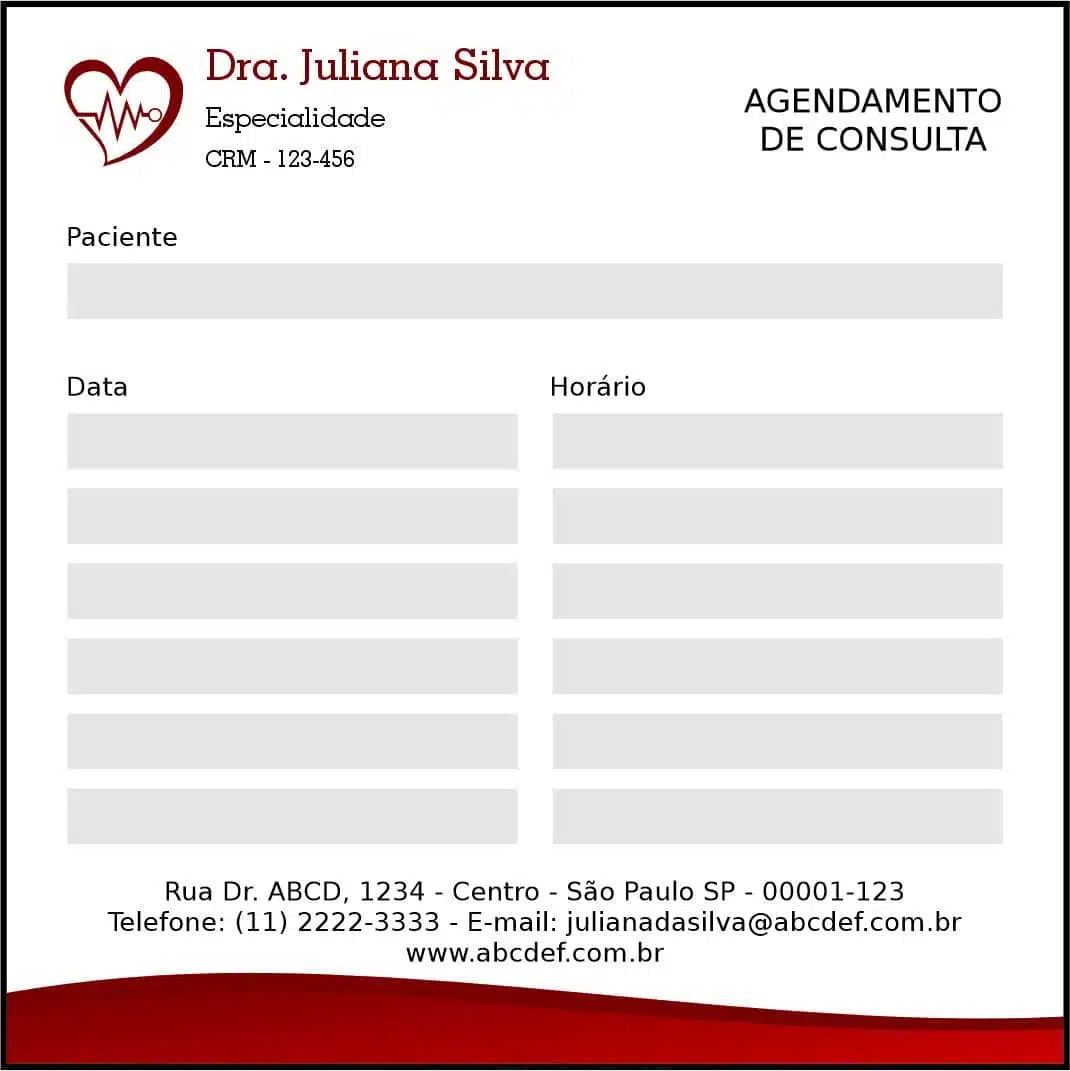Bloco de Agendamento de Consulta Cardiologista Wessem