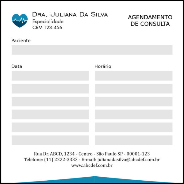 Bloco de Agendamento de Consulta Cardiologista Lisse Bloco de Agendamento de Consulta Cardiologista Lisse