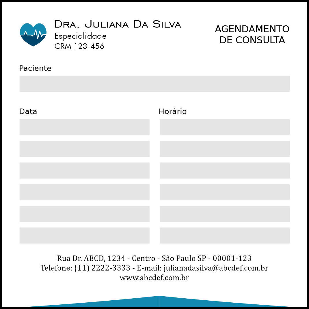 Bloco de Agendamento de Consulta Cardiologista Lisse