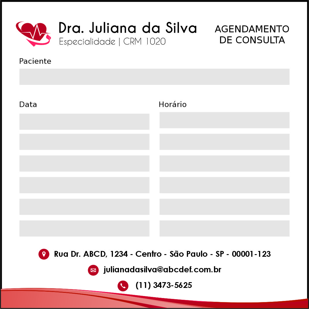 Bloco de Agendamento de Consulta Cardiologista Gouda