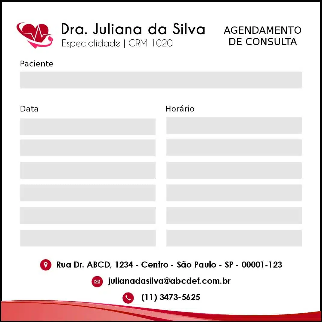 Bloco de Agendamento de Consulta Cardiologista Gouda