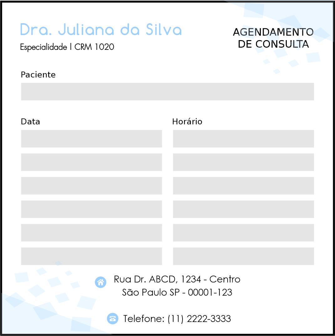 Bloco de Agendamento de Consulta Clínica Geral Minia