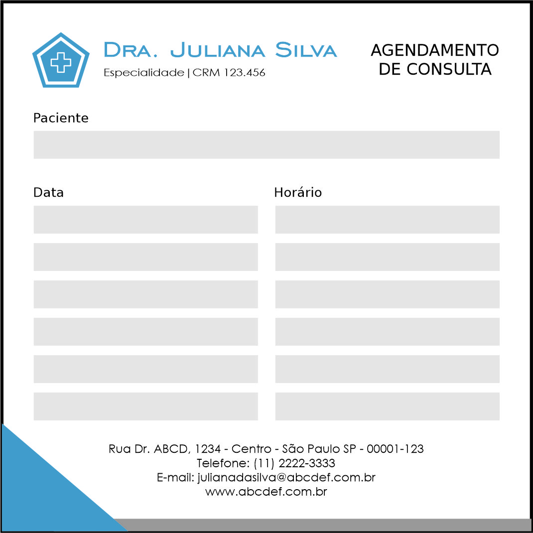 Bloco de Agendamento de Consulta Clínica Geral Dahab