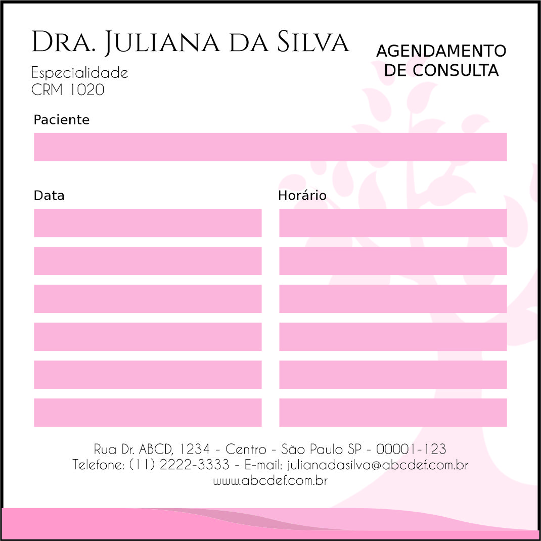 Bloco de Agendamento de Consulta Geriatria Carmânia
