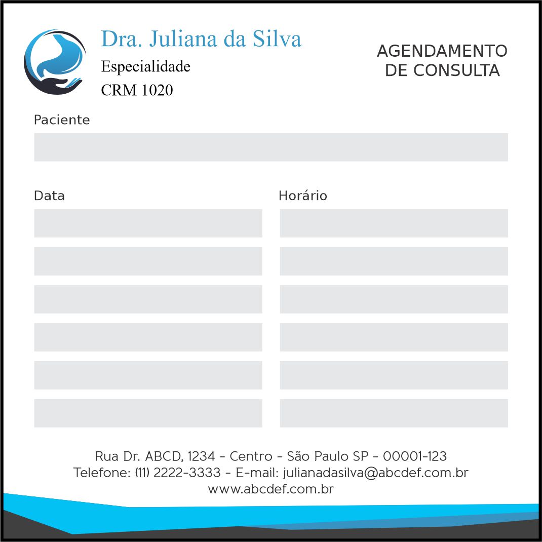 Bloco de Agendamento de Consulta Gastroenterologia São Petersburgo