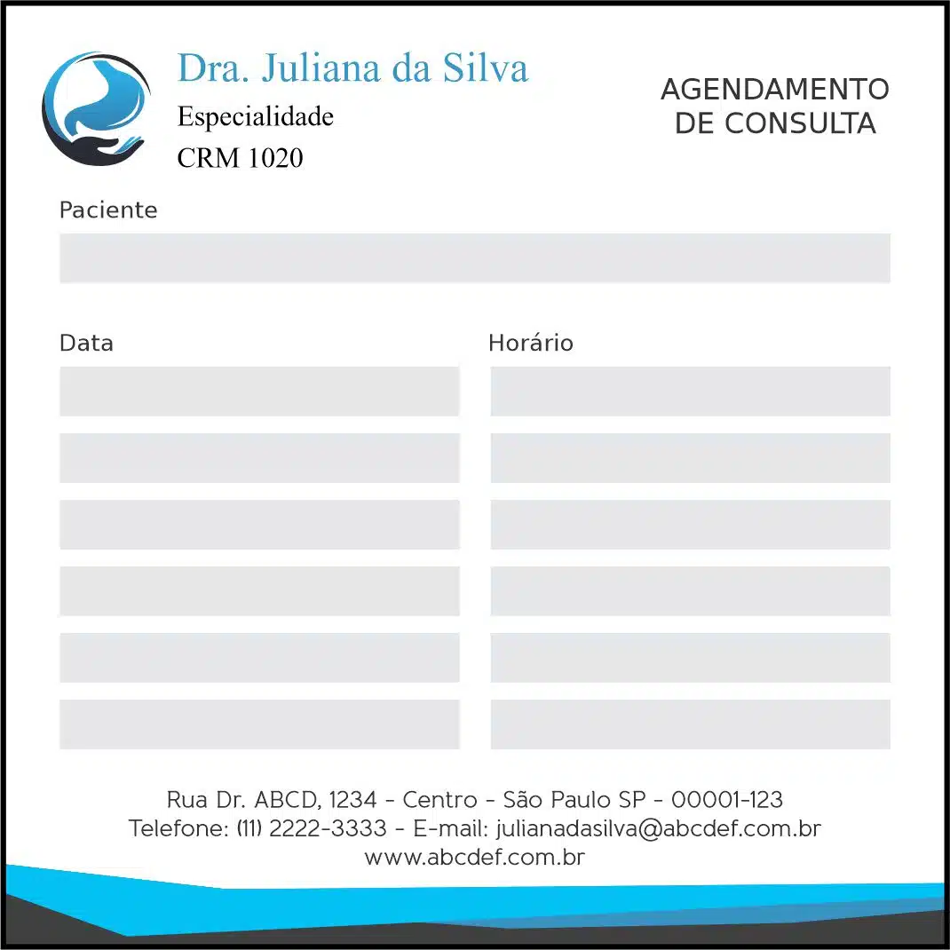 Bloco de Agendamento de Consulta Gastroenterologia São Petersburgo