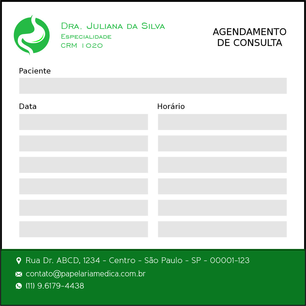 Bloco de Agendamento de Consulta Gastroenterologia Omsk