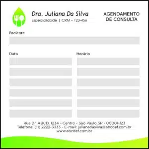 Bloco de Agendamento de Consulta Nutricionista Buenos Aires