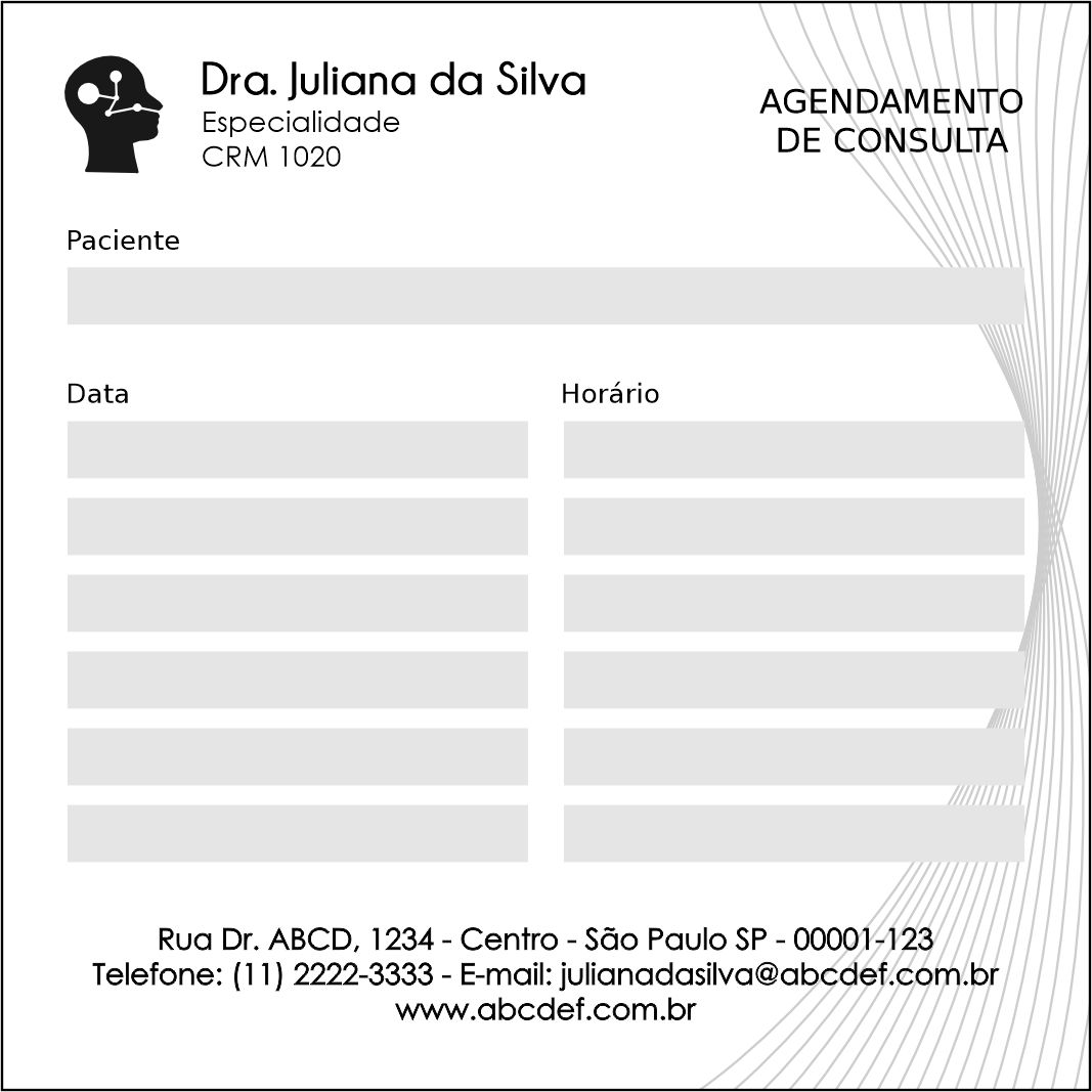 Bloco de Agendamento de Consulta Otorrinolaringologia Valencia