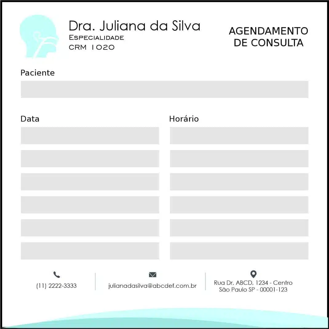 Bloco de Agendamento de Consulta Otorrinolaringologia Madrid