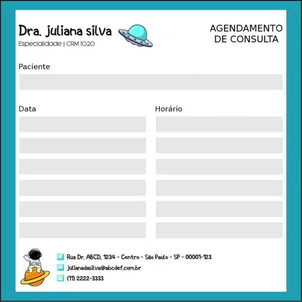 Bloco de Agendamento de Consulta Pediatra Bytom Bloco de Agendamento de Consulta Pediatra Bytom