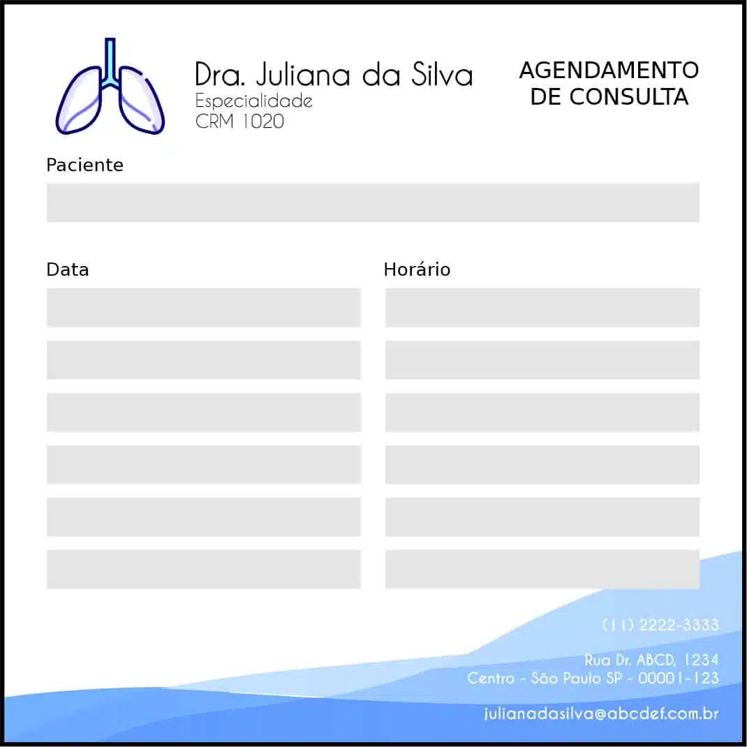 Bloco de Agendamento de Consulta Pneumologia Horsens
