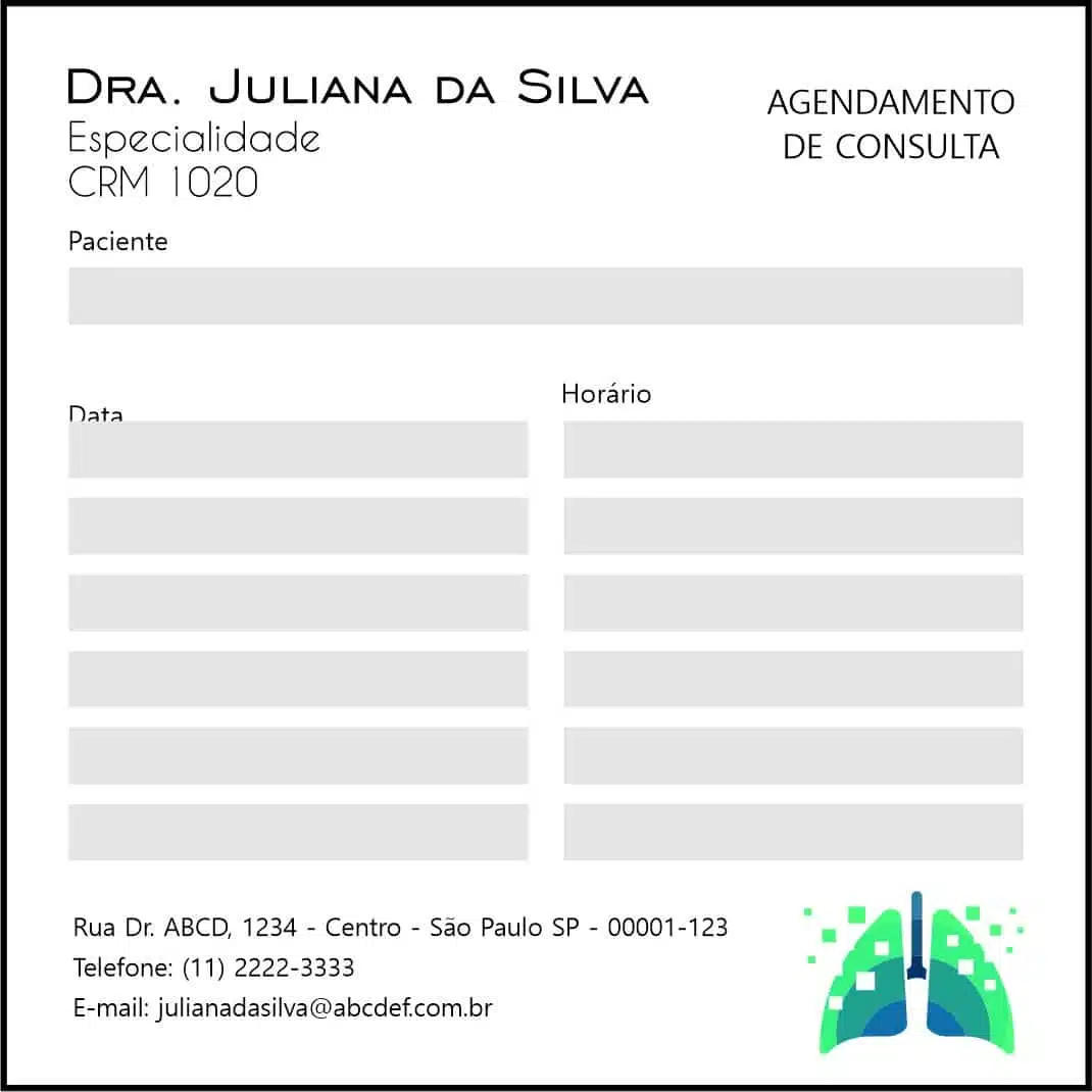 Bloco de Agendamento de Consulta Pneumologia Vodskov