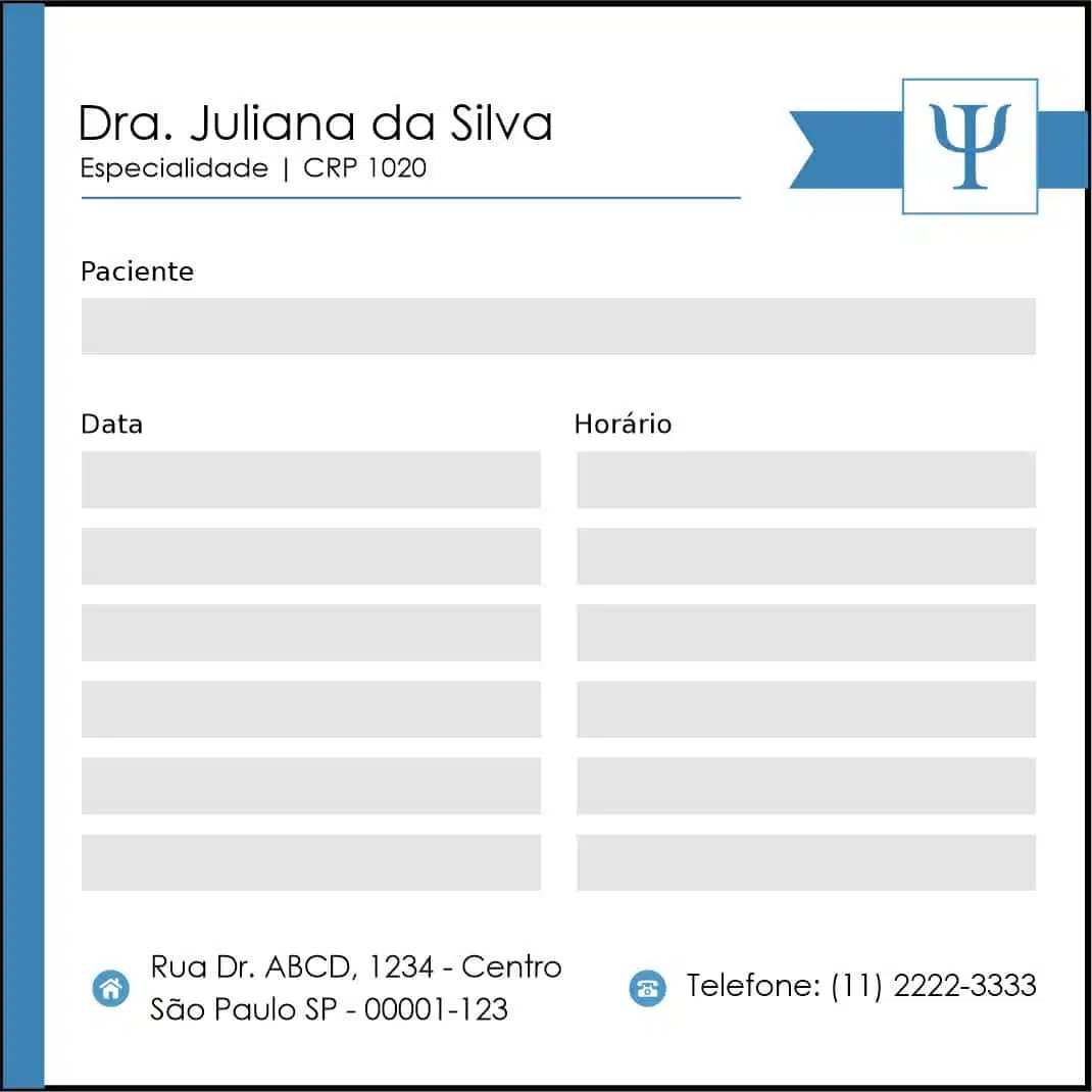 Bloco de Agendamento de Consulta Psicologia Bremen