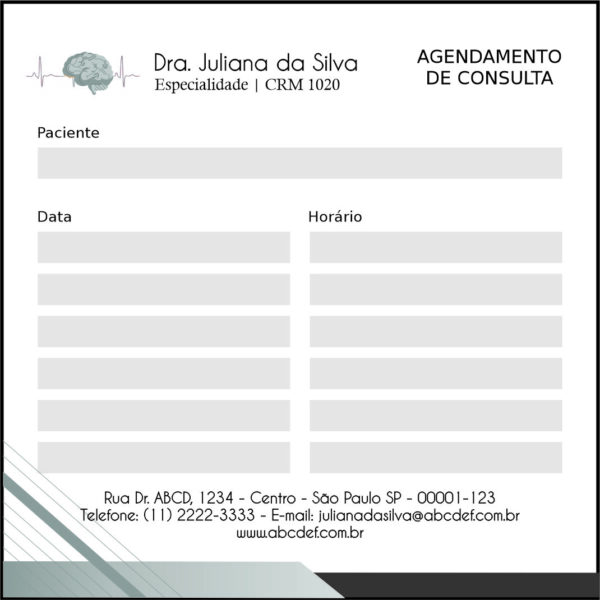 Bloco de Agendamento de Consulta Psicologia Kiel Bloco de Agendamento de Consulta Psicologia Kiel