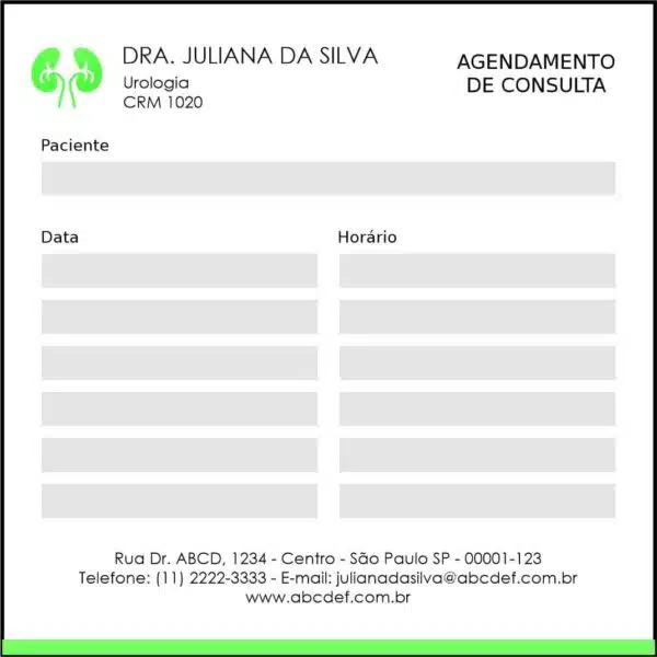 Bloco de Agendamento de Consulta Urologia Braga Bloco de Agendamento de Consulta Urologia Braga