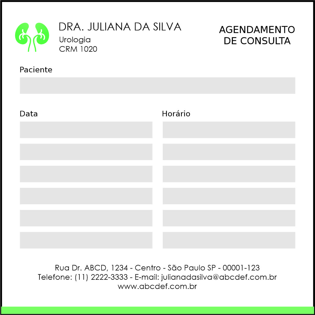 Bloco de Agendamento de Consulta Urologia Braga