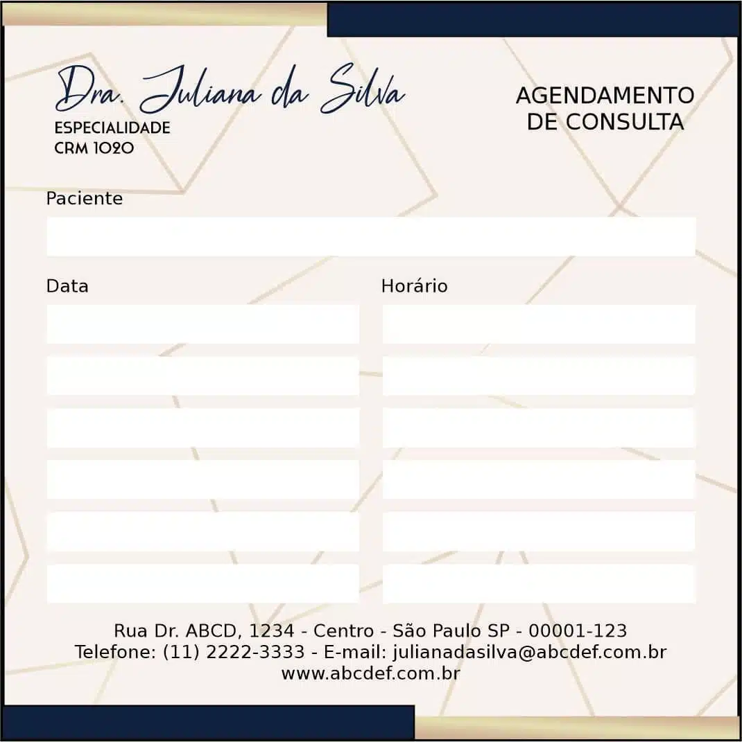 Bloco de Agendamento de Consulta Dermatologista Brighton