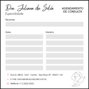 Bloco de Agendamento de Consulta Dermatologista Derby