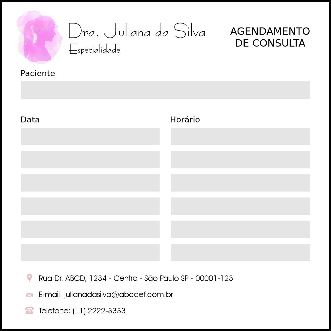 Bloco de Agendamento de Consulta Dermatologista Bath