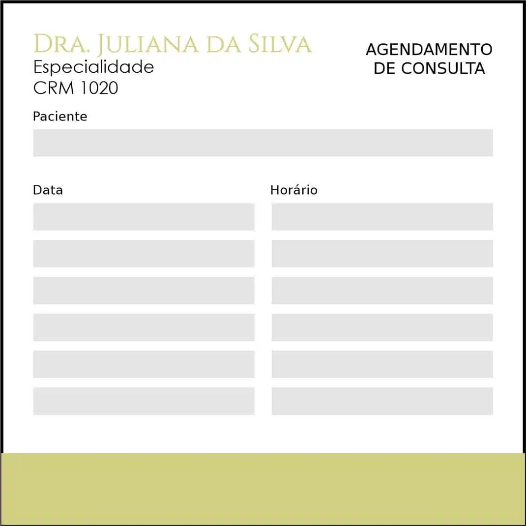 Bloco de Agendamento de Consulta Dermatologista Winchester