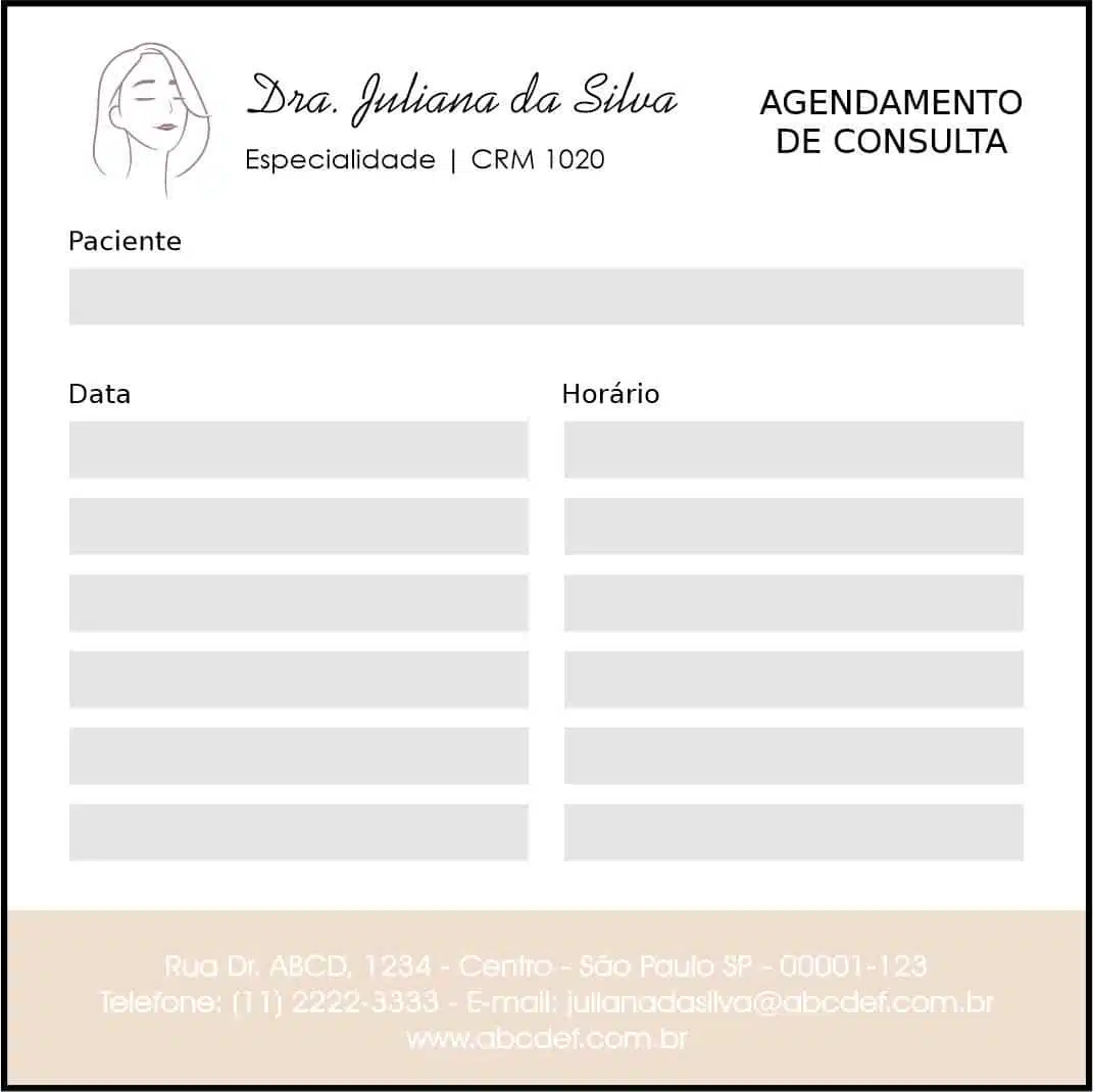 Bloco de Agendamento de Consulta Dermatologista Leeds