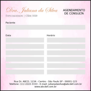 Bloco de Agendamento de Consulta Dermatologista Cambridge