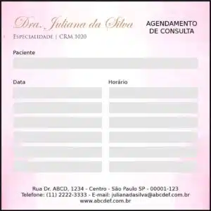 Bloco de Agendamento de Consulta Dermatologista Cambridge
