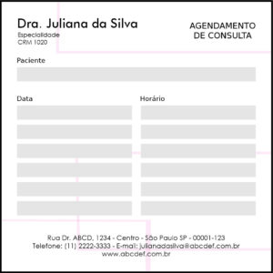 Bloco de Agendamento de Consulta Dermatologista Ripon