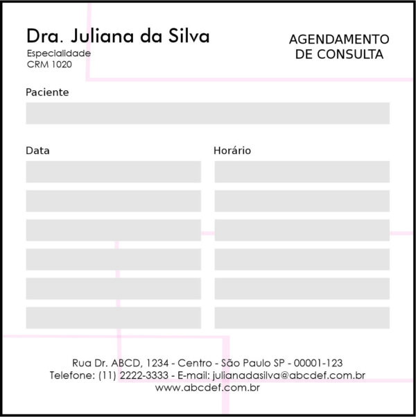 Bloco de Agendamento de Consulta Dermatologista Ripon Bloco de Agendamento de Consulta Dermatologista Ripon