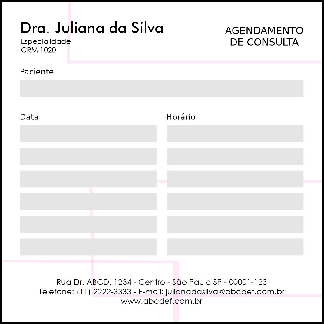 Bloco de Agendamento de Consulta Dermatologista Ripon