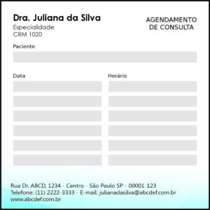 Bloco de Agendamento de Consulta Odontologia Versalhes
