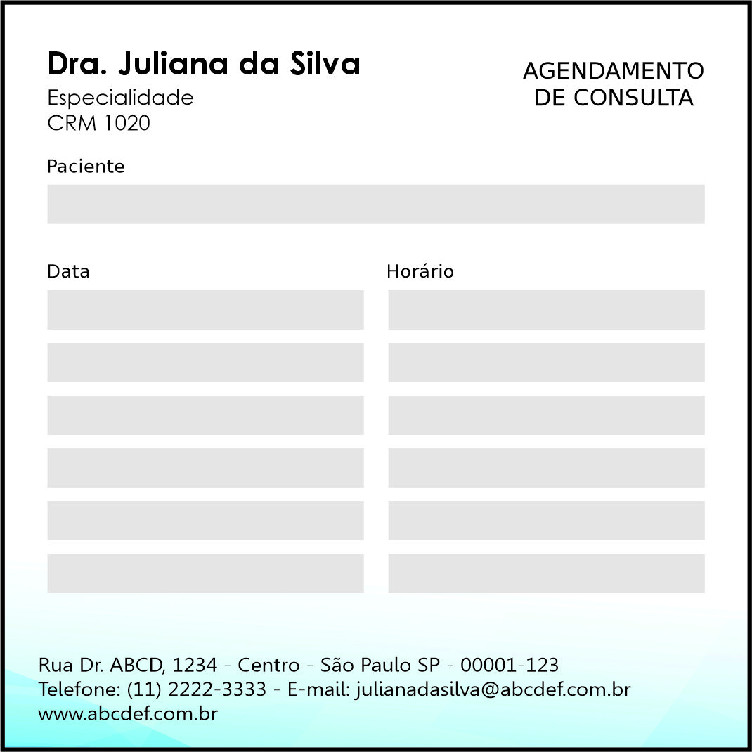 Bloco de Agendamento de Consulta Odontologia Versalhes