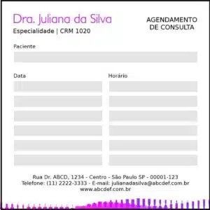 Bloco de Agendamento de Consulta Ginecologia Austin