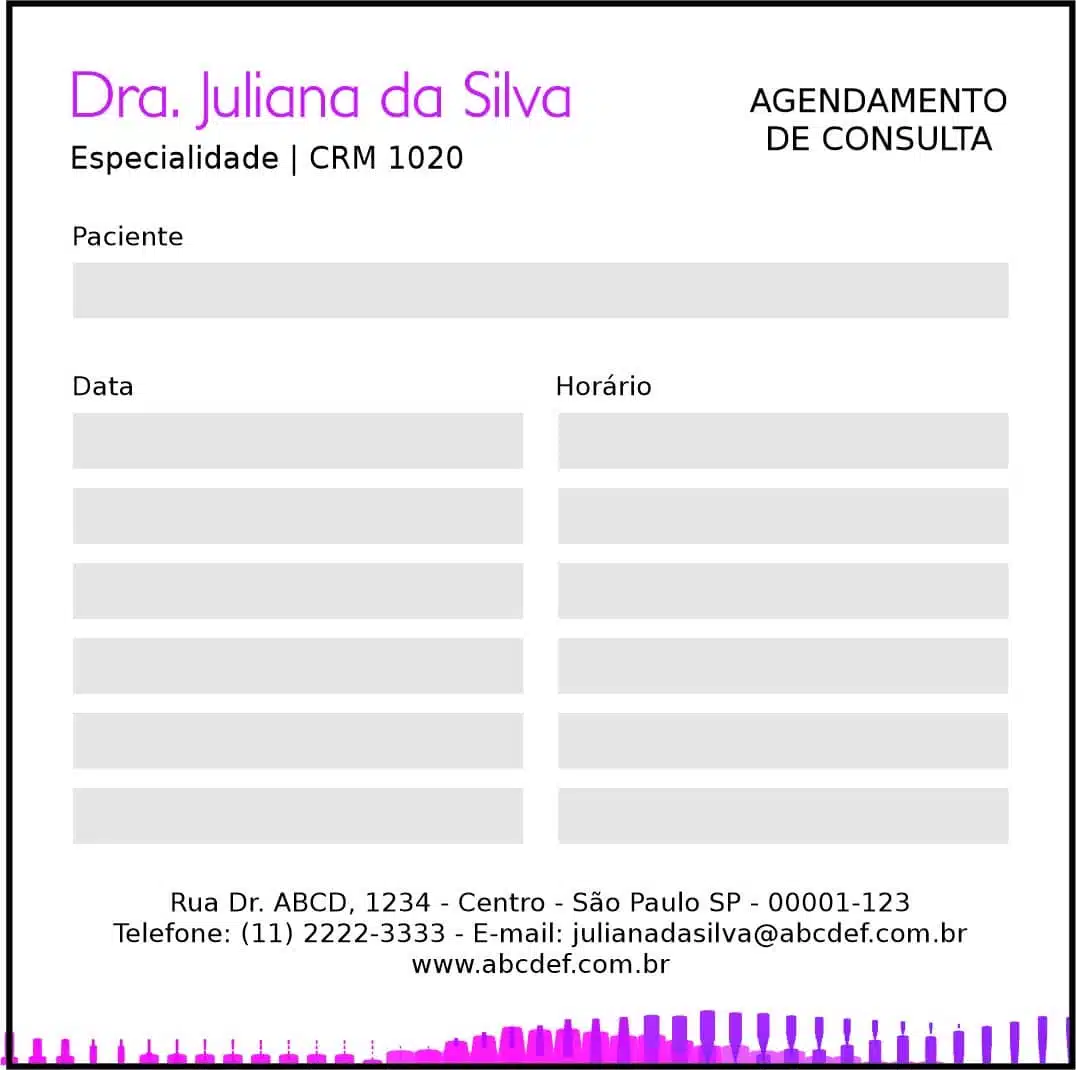 Bloco de Agendamento de Consulta Ginecologia Austin