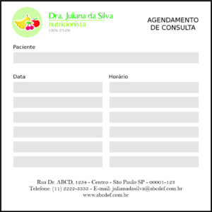 Bloco de Agendamento de Consulta Nutricionista Corrientes