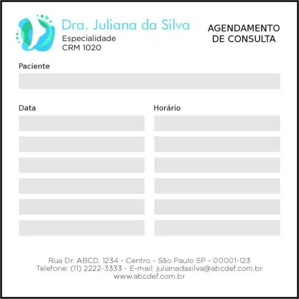 Bloco de Agendamento de Consulta Ortopedia Pireu Bloco de Agendamento de Consulta Ortopedia Pireu