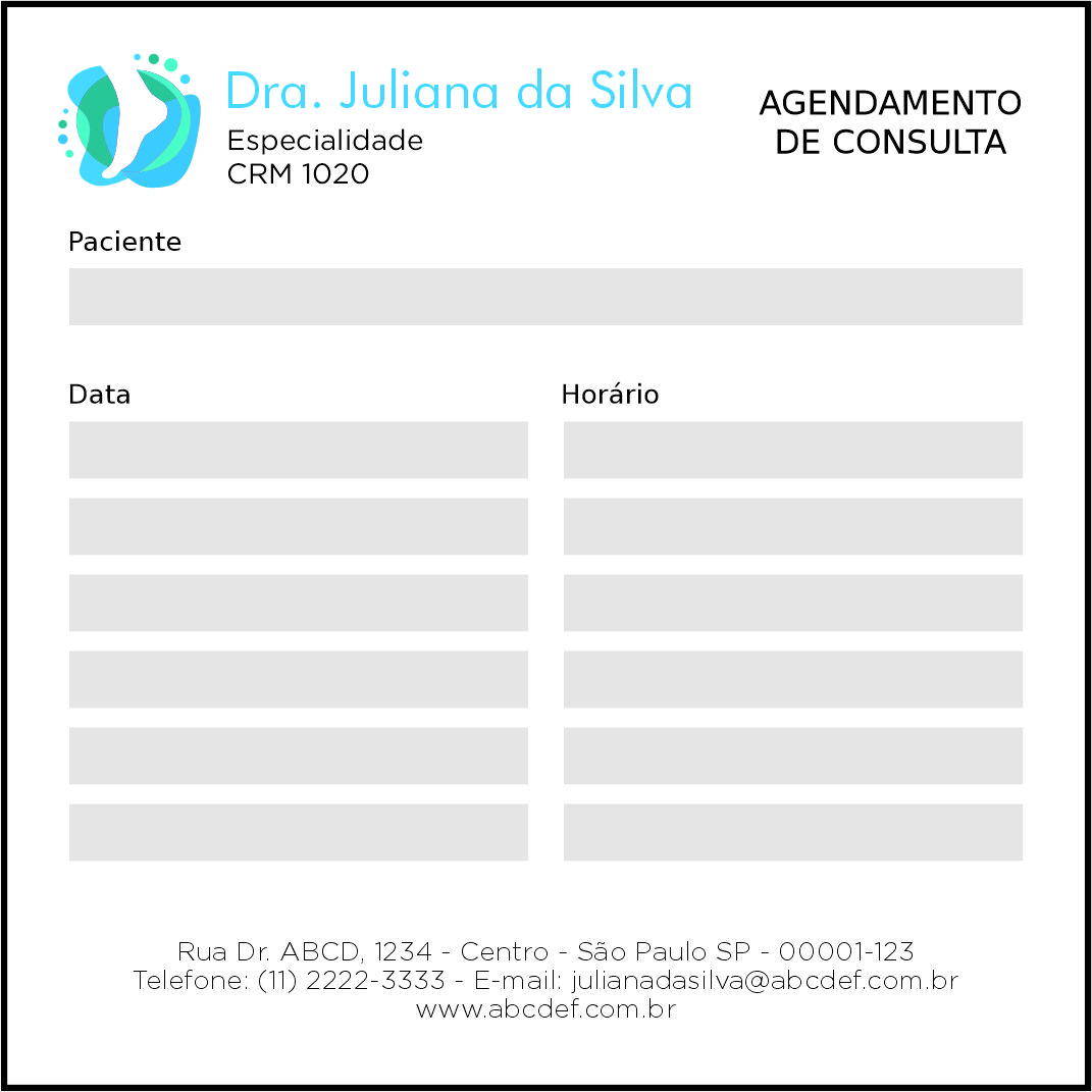 Bloco de Agendamento de Consulta Ortopedia Pireu