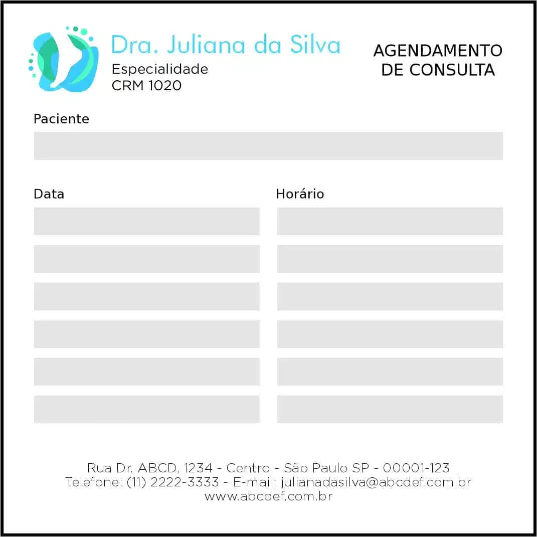 Bloco de Agendamento de Consulta Ortopedia Pireu